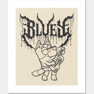 BLUEY METAL BLACK Posters and Art